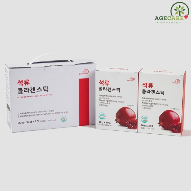 춘천몰,[선물세트] 에이지케어 석류콜라겐 젤리스틱 저분자 피쉬콜라겐 함유 석류농축액 100% (20g*60포)