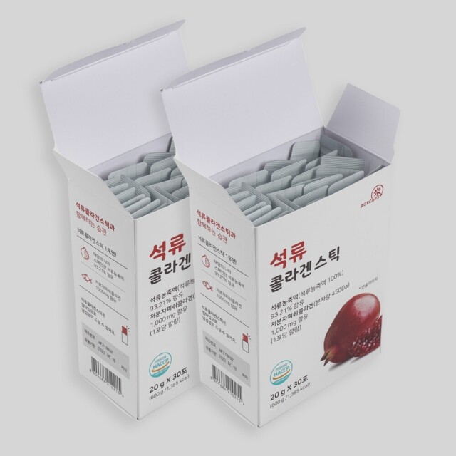 춘천몰,[선물세트] 에이지케어 석류콜라겐 젤리스틱 저분자 피쉬콜라겐 함유 석류농축액 100% (20g*60포)